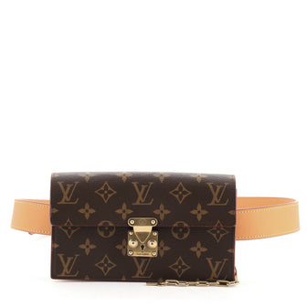 Louis Vuitton S Lock Belt Pouch Monogram MM Brown in Canvas/Leather with  Gold-tone - US