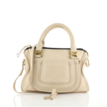 Chloe Marcie Braided Satchel Leather Medium