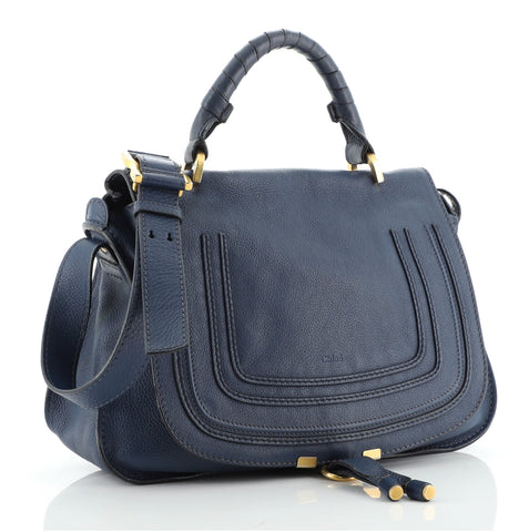 Chloe Marcie Top Handle Bag Leather Medium Blue 61800270