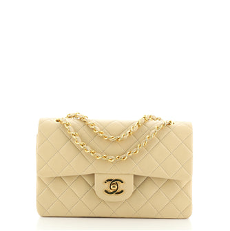 Chanel Vintage Classic Double Flap Bag Quilted Lambskin Small