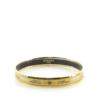 Hermes Bangle Bracelet Printed Enamel Narrow