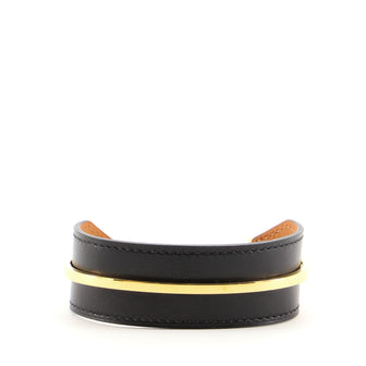 Hermes Binome Cuff Bracelet Cufflinks Leather and Metal Medium