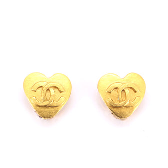 Chanel CC Hearts Clip On Earrings Metal