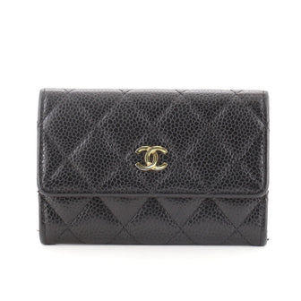 Chanel CC Flap Card Case Quilted Caviar