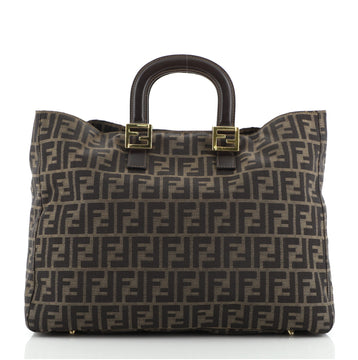 Fendi Vintage FF Handle Tote Zucca Canvas Large