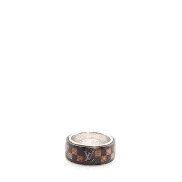 Louis Vuitton Damier Band Ring Wood with Metal