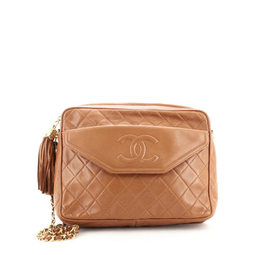 Chanel Vintage Front Pocket Camera Bag Quilted Lambskin Medium