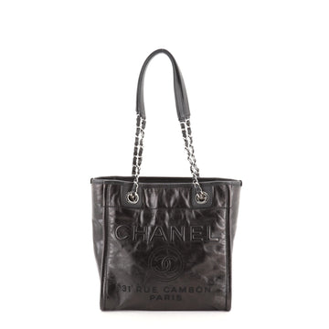 Chanel North South Deauville Tote Glazed Calfskin Small