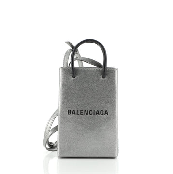 Balenciaga Shopping Phone Holder Glitter Patent