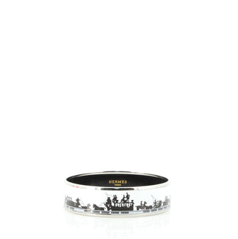 Hermes Bangle Bracelet Printed Enamel Wide