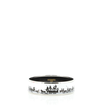 Hermes Bangle Bracelet Printed Enamel Wide