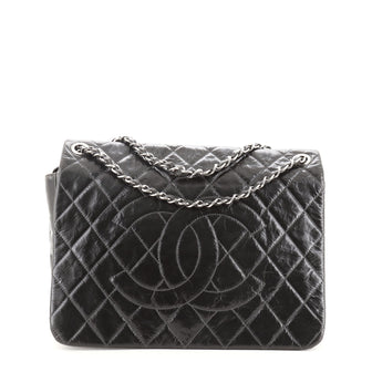 Chanel CC Messenger Bag Quilted Glazed Aged Calfskin Medium