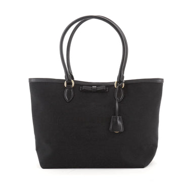 Prada Logo Open Tote Canvas Medium