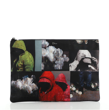 Christian Dior Homme Zip Pouch Printed Nylon Large