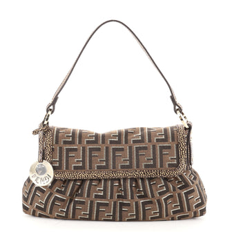 Fendi Chef Flap Bag Zucca Canvas Small