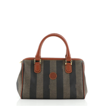 Fendi Vintage Pequin Convertible Boston Bag Coated Canvas Medium