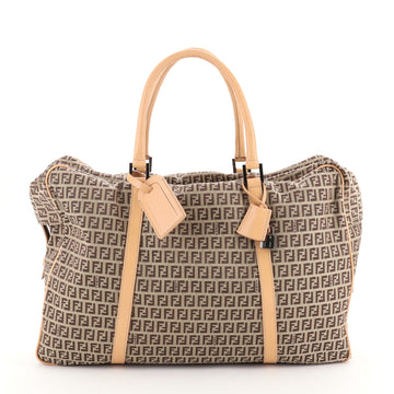 Fendi Vintage Zip Around Duffle Bag Zucchino Canvas Medium