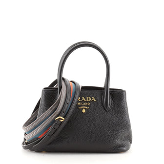 Prada Dual Strap Convertible Open Tote Vitello Daino Mini
