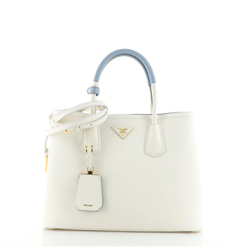 Prada Cuir Double Tote Saffiano Leather Small