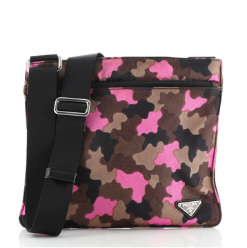 Prada Zip Crossbody Bag Camouflage Canvas Medium