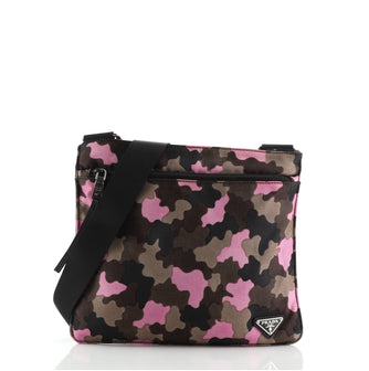 Prada Zip Crossbody Bag Camouflage Canvas Medium