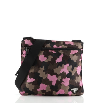 Prada Zip Crossbody Bag Camouflage Canvas Medium