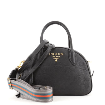 Prada Convertible Dual Strap Bowling Bag Vitello Daino Small