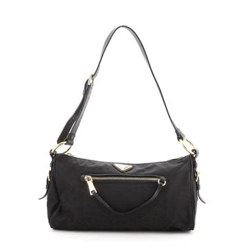 Prada Front Zip Shoulder Bag Tessuto Small