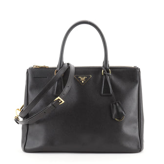 Prada Double Zip Lux Tote Saffiano Leather Medium