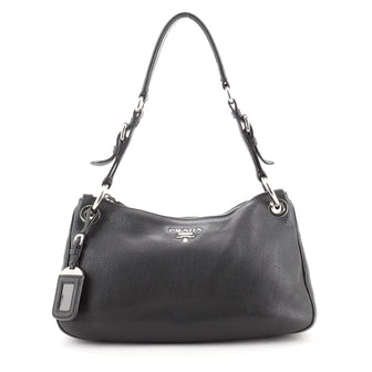 Prada Zip Top Hobo Vitello Daino Medium