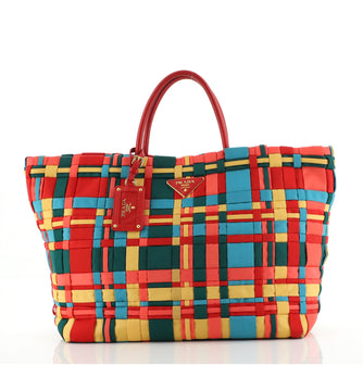 Prada Open Tote Woven Tessuto Large