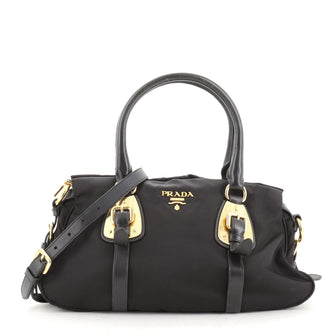 Prada Convertible Belted Satchel Tessuto with Leather Large