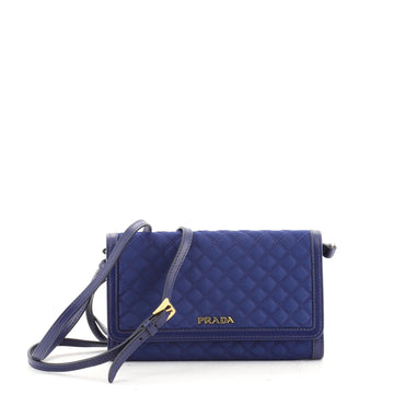 Prada Chain Wallet Crossbody Quilted Tessuto