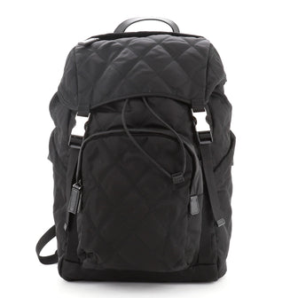 Prada Impunto Double Buckle Backpack Quilted Tessuto Large