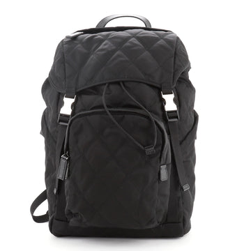 Prada Impunto Double Buckle Backpack Quilted Tessuto Large