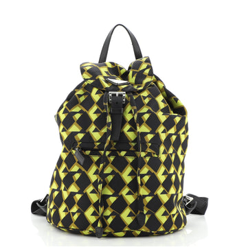 Prada Front Pocket Backpack Printed Tessuto Medium