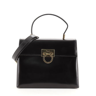 Salvatore Ferragamo Gancini Convertible Top Handle Bag Leather Medium