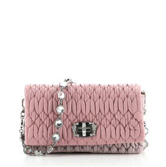 Miu Miu Crystal Clutch Matelasse Leather Small