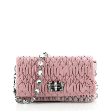 Miu Miu Crystal Clutch Matelasse Leather Small