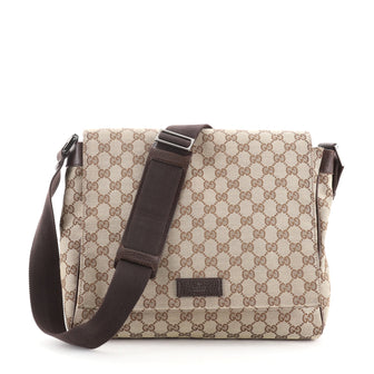 Gucci Flap Messenger Bag GG Canvas Large