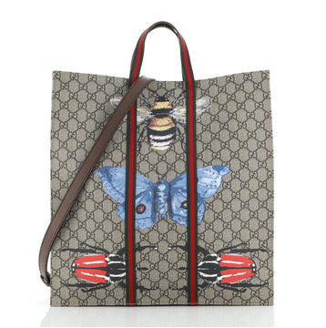 Gucci Convertible Soft Open Tote Printed GG Coated Canvas Tall