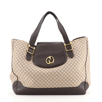 Gucci 1973 Tote Diamante Canvas and Leather Medium
