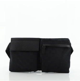 Gucci Vintage Double Belt Bag GG Canvas