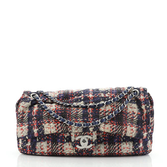 Chanel CC Chain Zip Flap Bag Vertical Quilted Printed Nylon Medium