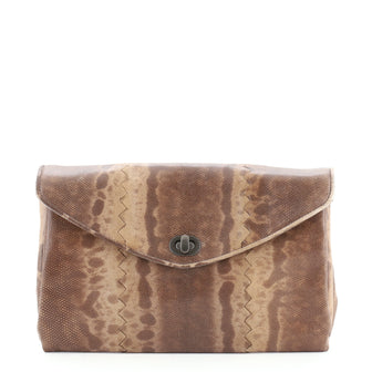 Bottega Veneta Turnlock Flap Clutch Karung