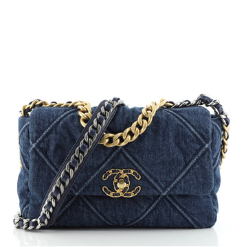 Chanel 19 Flap Bag Quilted Denim Medium