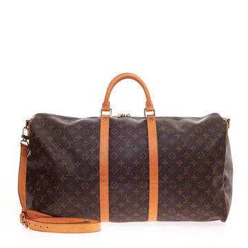 Louis Vuitton Keepall Monogram Canvas Bandouliere 55W 