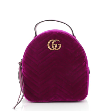 Gucci GG Marmont Backpack Matelasse Velvet Small