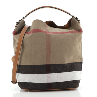 Burberry Ashby Bag House Check Canvas Medium