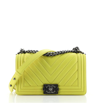 Chanel Boy Flap Bag Chevron Lambskin Old Medium